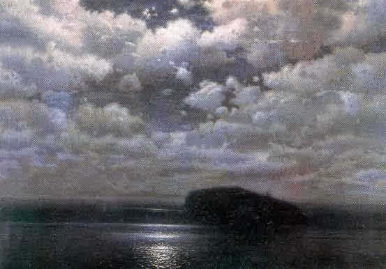 Lake Sevan and the Island by Night 1894